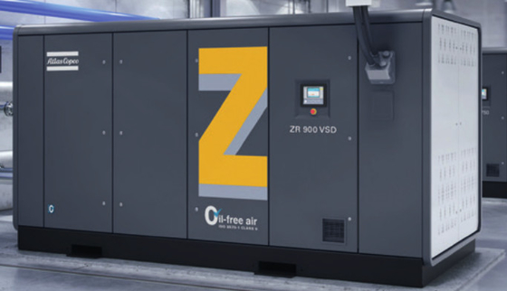 Μηδενικός κίνδυνος μόλυνσης ZR300-750&ZR400-900VSD Atlas Copco Oil Free Screw Air Compressor
