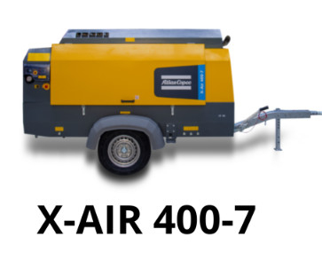 12 M3/min Φορητός συμπιεστής FAD X-AIR 400-7 με ηλεκτρική πηγή ενέργειας και απόδοση 7 bar
