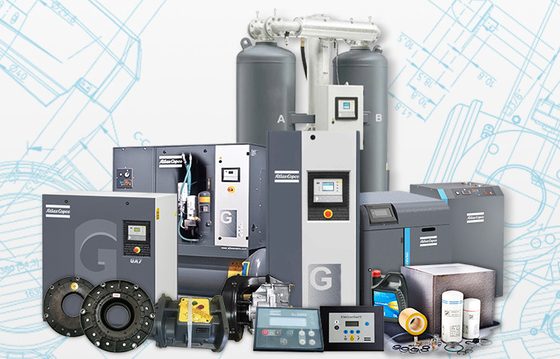 37kw Atlas GA 37 VSD +, Εισχυμένο πετρέλαιο Rotary Atlas Screw Air Compressor